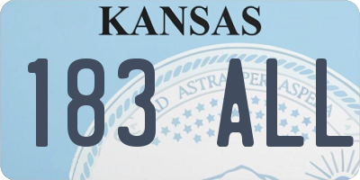 KS license plate 183ALL