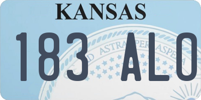 KS license plate 183ALO