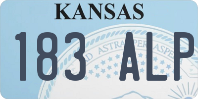 KS license plate 183ALP