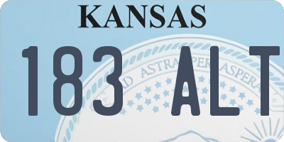 KS license plate 183ALT