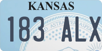 KS license plate 183ALX