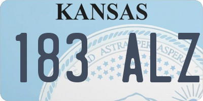 KS license plate 183ALZ