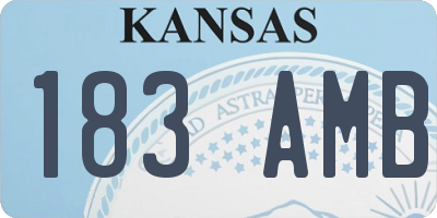 KS license plate 183AMB