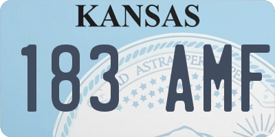 KS license plate 183AMF