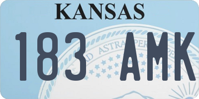 KS license plate 183AMK