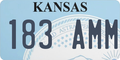 KS license plate 183AMM