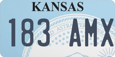 KS license plate 183AMX