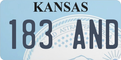 KS license plate 183AND