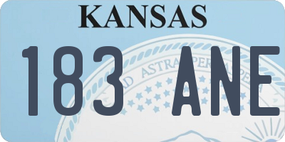 KS license plate 183ANE