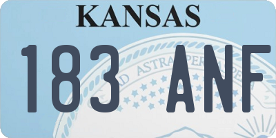 KS license plate 183ANF