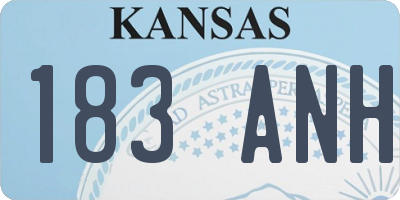 KS license plate 183ANH