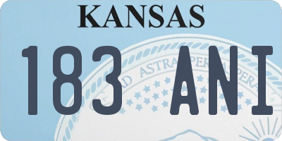 KS license plate 183ANI