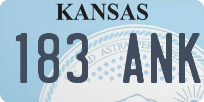KS license plate 183ANK