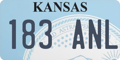 KS license plate 183ANL