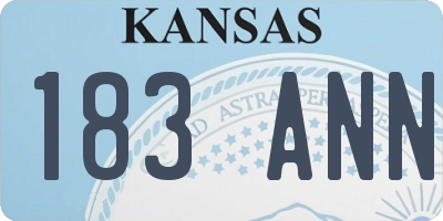 KS license plate 183ANN