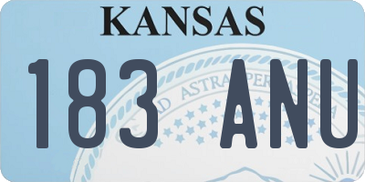 KS license plate 183ANU
