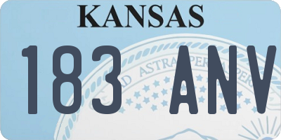 KS license plate 183ANV