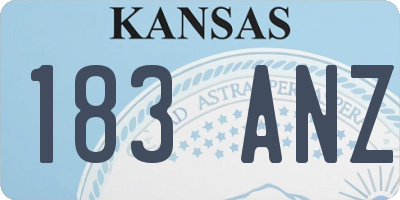 KS license plate 183ANZ