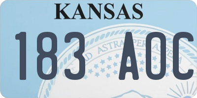 KS license plate 183AOC