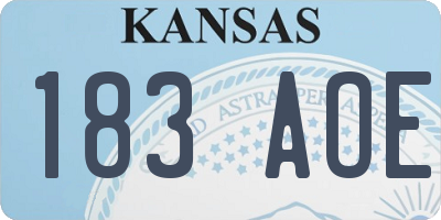KS license plate 183AOE