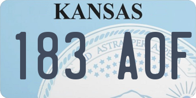 KS license plate 183AOF