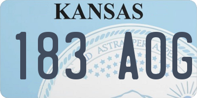 KS license plate 183AOG