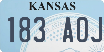 KS license plate 183AOJ