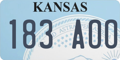 KS license plate 183AOO