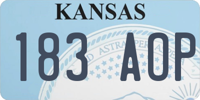 KS license plate 183AOP