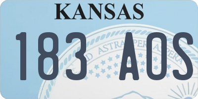 KS license plate 183AOS