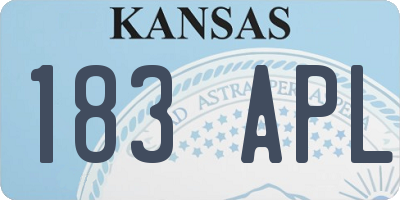 KS license plate 183APL