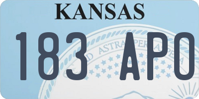 KS license plate 183APO