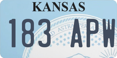 KS license plate 183APW