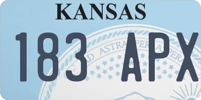KS license plate 183APX