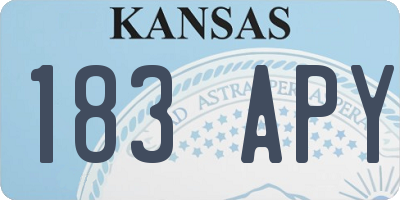 KS license plate 183APY