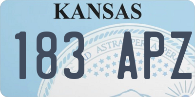 KS license plate 183APZ