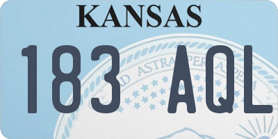 KS license plate 183AQL