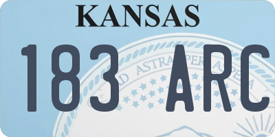 KS license plate 183ARC