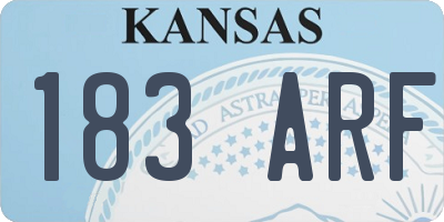 KS license plate 183ARF