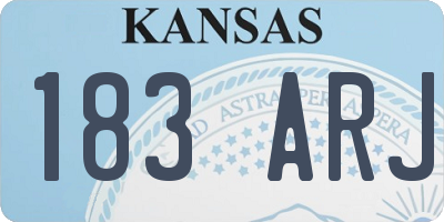 KS license plate 183ARJ