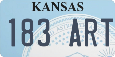 KS license plate 183ART