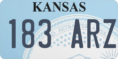KS license plate 183ARZ