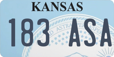 KS license plate 183ASA