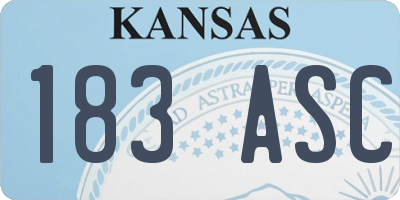 KS license plate 183ASC