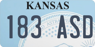 KS license plate 183ASD