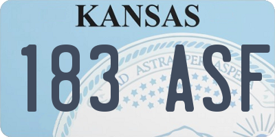 KS license plate 183ASF