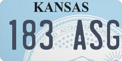 KS license plate 183ASG