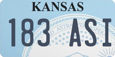 KS license plate 183ASI