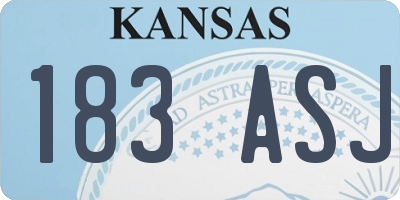 KS license plate 183ASJ