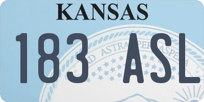 KS license plate 183ASL